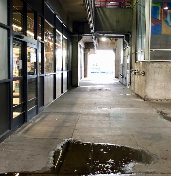 We can do better than this: RIOC's Disgraceful Neglect of Motorgate Public Space Gristedes struggles unsuccessfully to get RIOC to spruce up the main passage between street, river and abandoned public spaces beyond.